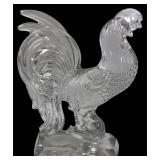 Clear Pressed Glass Rooster Figurine