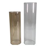 Clear and Amber Glass Cylinders