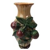 Ceramic Crackle Glaze Applied Fruit Vase 12"H