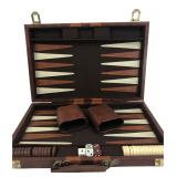Faux Leather Briefcase Backgammon Set