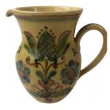 Hand-Painted Yellow Earthenware Pitcher