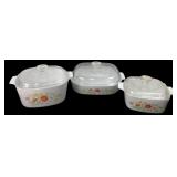 Corning Ware Wildflower Casserole Dish Set