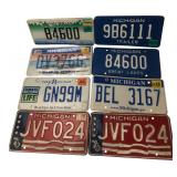 Lot of 8 Michigan License Plates