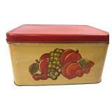 Fruit Motif Metal Bread Box Tin