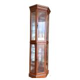 Traditional Lighted Corner Curio Cabinet