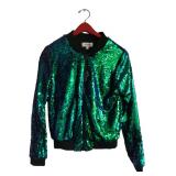 Charlotte Russe Reversible Sequin Bomber Jacket M