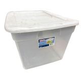 Sterilite 58 Qt Clear Storage Bin with White Lid