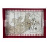 Farmhouse Style Red Serving Tray