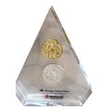 Michigan National Bank Coin Paperweight