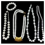 Avon & Assorted White Bead Jewelry Lot