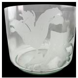 Perry Coyle Signed Etched Glass Vase