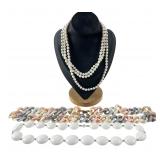 Japan Marked Bead & Chunky Link Necklace Lot