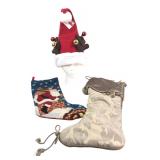 Celebrate It Santa Hat & Two Christmas Stockings