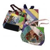 Set of 3 Handmade Patchwork Fabric Tote Bags