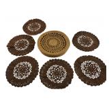 Jiangxi Handicrafts Woven Basket & 6 Doilies