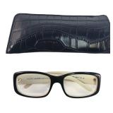 Ralph Lauren Black & Cream Eyeglasses with Case