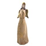 Ceramic Praying Angel Figurine with Gold Accents