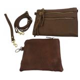 Two Brown Faux Leather Crossbody Bags