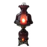 Ruby Red Glass Parlor Lamp 22" H