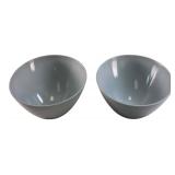 Pair of Modern White Slanted Rim Bowls