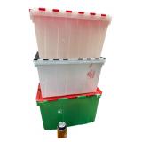 Set of 3 HDP Plastic Flip Top Storage Totes