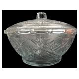 Clear Pressed Glass Covered Dish