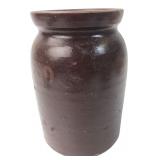 Unmarked Brown Glazed Stoneware Crock 6.5" H