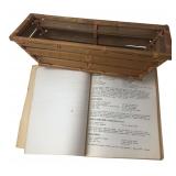Bamboo Planter Basket & 1964 Yale Cookbook