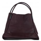 Neiman Marcus Burgundy Leather Tote Bag 13.5x11.5