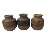 Set of Three Studio Pottery Vases 3"H