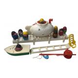 Hasbro Weebles Tub Sub Set & 9 Figures 1973