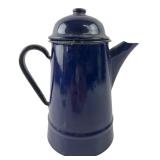 Polish Cobalt Blue Enamelware Coffee Pot