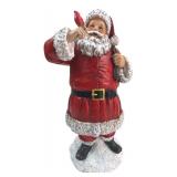 Santa Figurine with Cardinal and Toy Sack