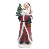 Resin Santa Claus Figurine with Tree & Lantern