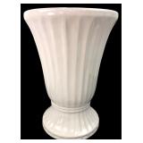 R.R.P. Co. Roseville Ohio White Fluted Vase 11"H