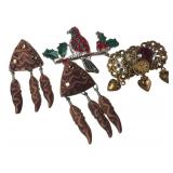 Mixed Costume Jewelry Brooches & Earrings