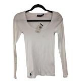 Polo Ralph Lauren White Scoop Neck Top Size XS