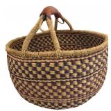 African Bolga Style Woven Market Basket