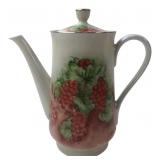 Creative Manor Fine China Grape Coffee Pot 9.5" H