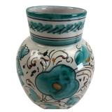 Italian Hand-Painted Ceramic Floral Vase