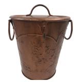 Embossed Copper Ice Bucket & Scoop