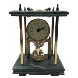 Commodore Quartz Green Marble Mantel Clock