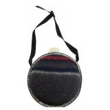 Vintage Striped Wool Covered Metal Canteen