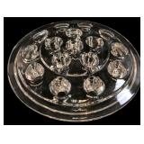 Clear Pressed Glass Flower Frog, 5 in