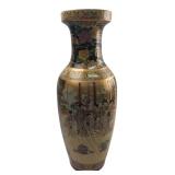 Satsuma Style Black & Gold Geisha Vase 18" H