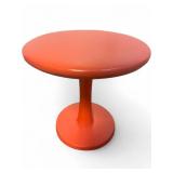 MCM Red Vinyl Pedestal Stool