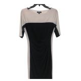Chaps Black & Grey Color Block Dress Size M
