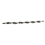 Silver-Tone Metal Leaf Link Bracelet