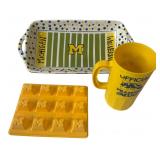 Magnolia Lane Michigan Wolverines Tray & Mug Lot