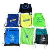 Lot of 7 Promotional Drawstring Bags & Backpack